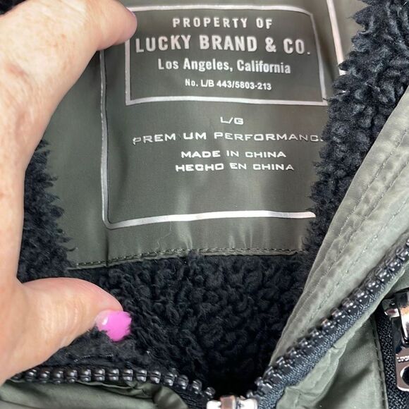 Lucky Brand Hooded Lined Anorak Water Resistant Jacket  Light Olive Green L - Picture 6 of 11